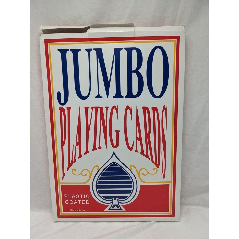 Jumbo Playing Card Deck Red Back 10 1/4" X 14 1/2" Complete With Jokers